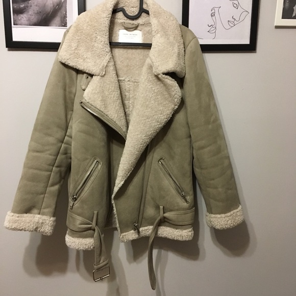 zara beige leather jacket